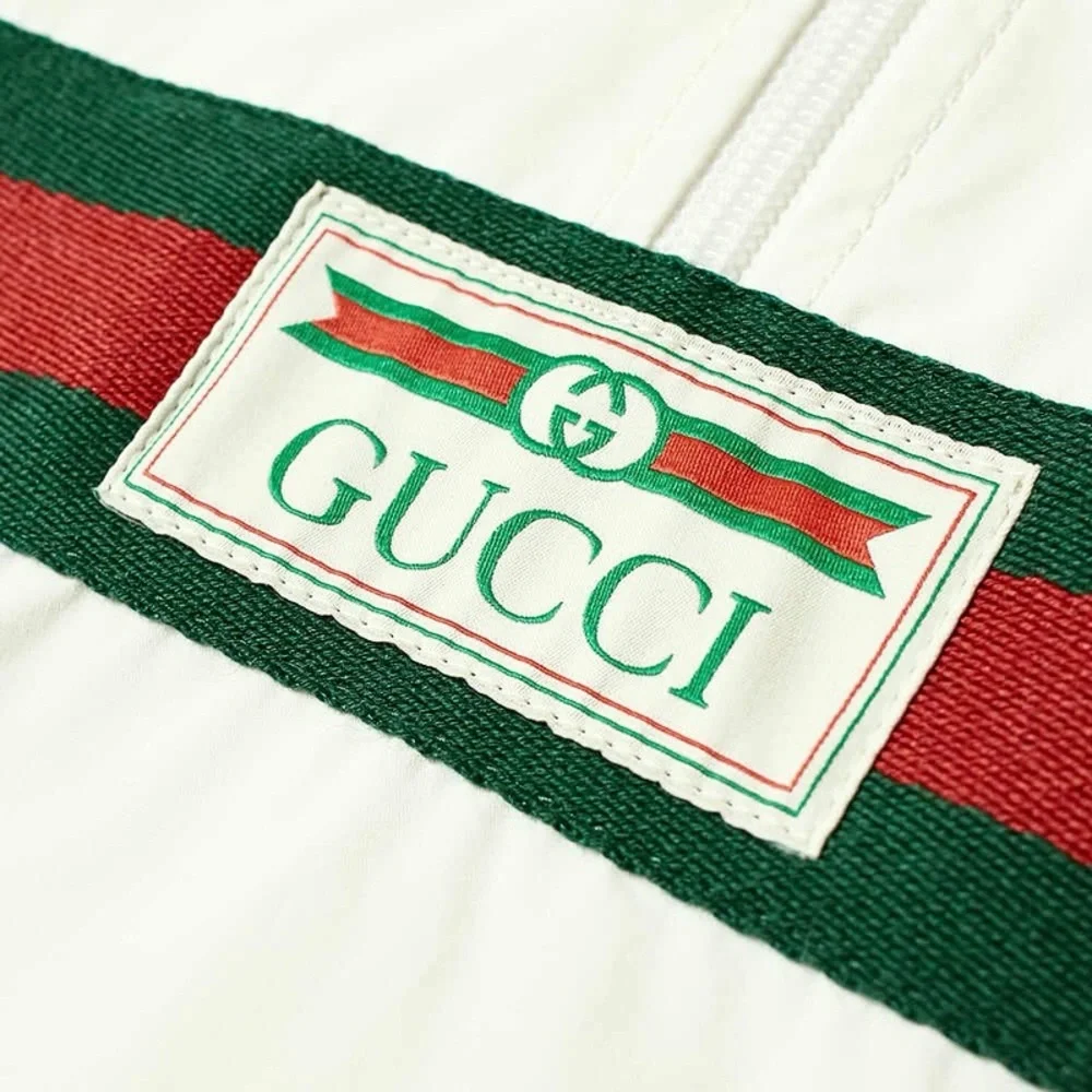 Gucci Men's GRG Stripe Vintage Smock Windbreaker in White size 48 / Large